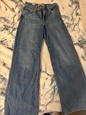 x2 Levi's rib cage Wide-Leg Flare Jeans in Blue and black Denim